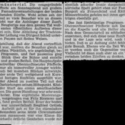 Zeitungsartikel Zunftabend 1958