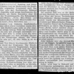 Zeitungsartikel Zunftabend 1965